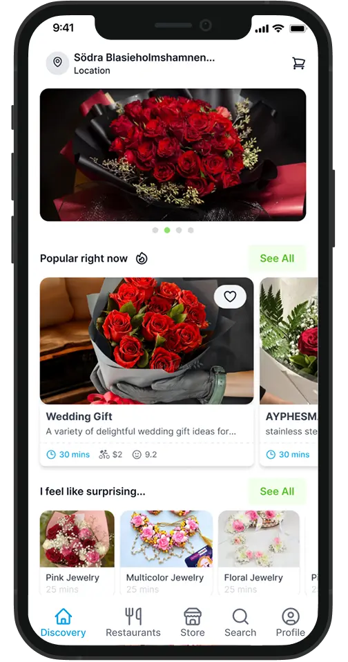 Flower delivery service mobile app