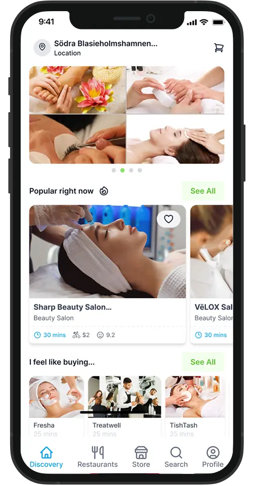 Beauty service customer mobile app